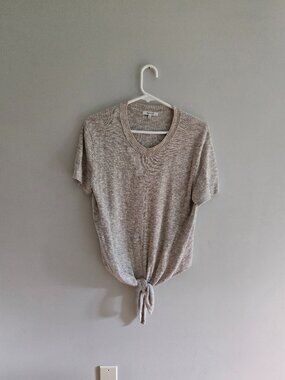 Madwell Tan Knot Tie Front Knit Top Size M